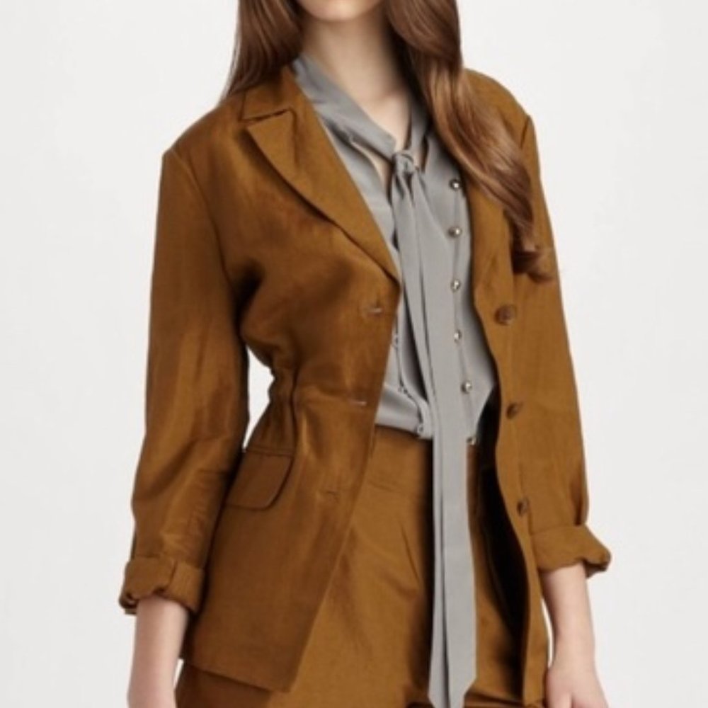 NEW Marc Jacobs women's XS silk & linen light buttoned CARI blazer jacket NWOT